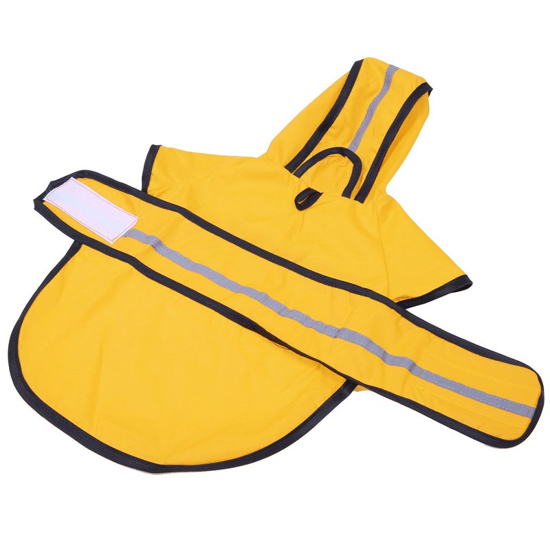 HDE Dog Raincoat Jacket Reflective Adjustable Hooded Pet Poncho Rain Coat with Leash Hole for Small to X-Large Dogs Yellow - L - Image 5